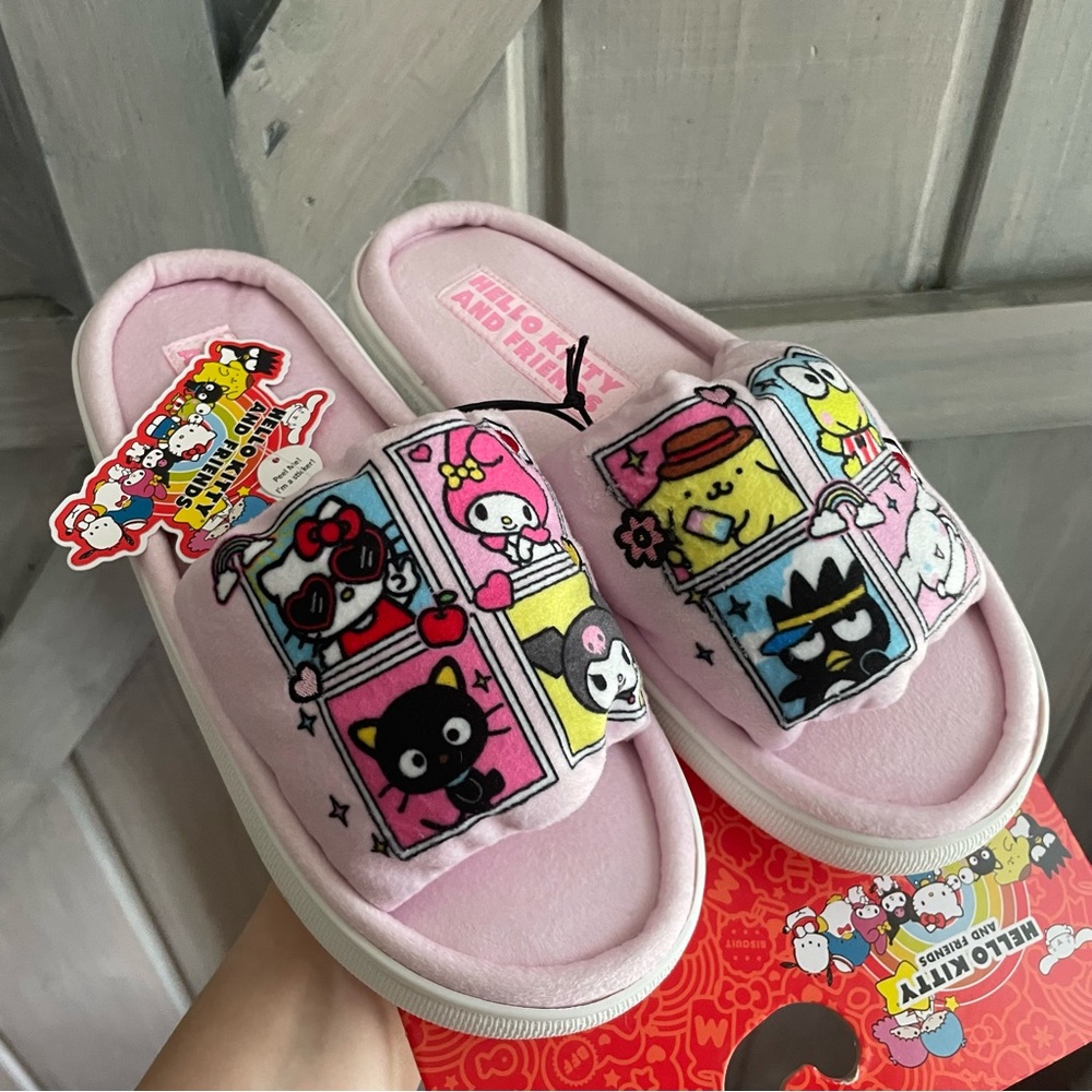 Hello Kitty and Friends Slippers pink hard sole Sanrio new with tags gift idea - Picture 2 of 7